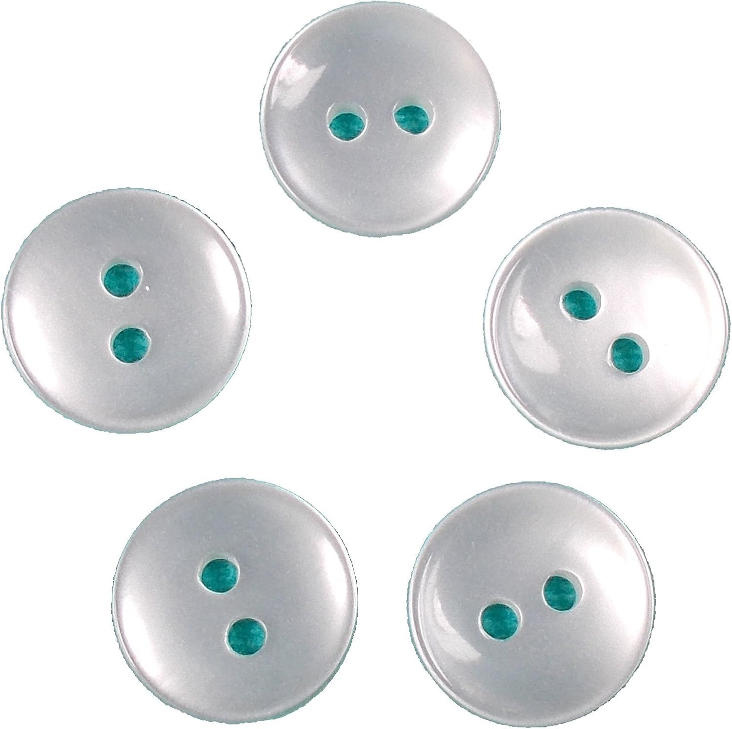 Basic White 2-Hole Shirt Buttons – 9mm Round Sewing Buttons, Pack of 5 | MWD Online